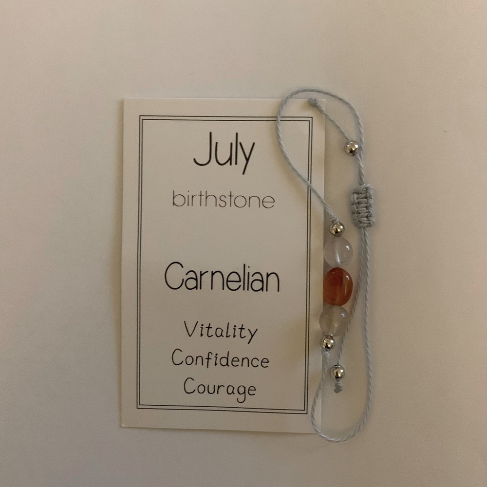 NWT Zodiac July Adjustable Carnelian Stone Bracelet
